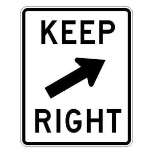 R4-7B Keep Right w/ Angled Arrow
